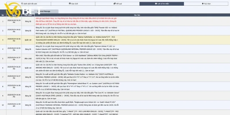 Danh mục các bộ môn sports tại CMD