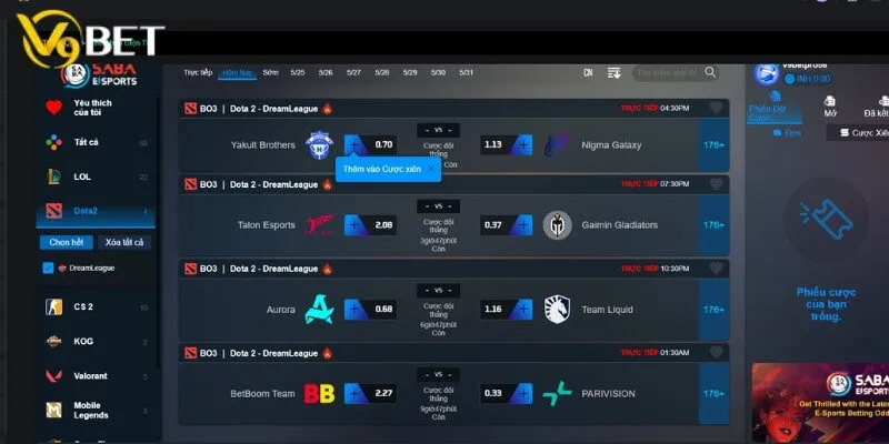 Những tính năng hỗ trợ cá cược tại thể thao V9bet